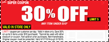 Harbor Freight Coupon 30 Off 5 Items Under 10 May 2019