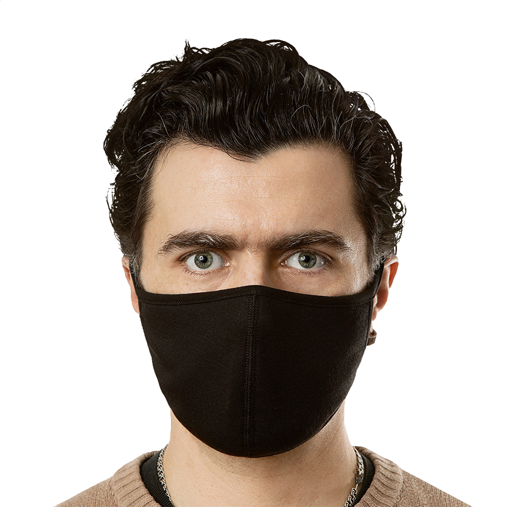 Classic Black Face Mask - Black Washable, Durable Cloth Face Protection