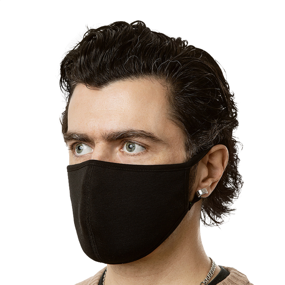 Classic Black Face Mask - Black Washable, Durable Cloth Face Protection